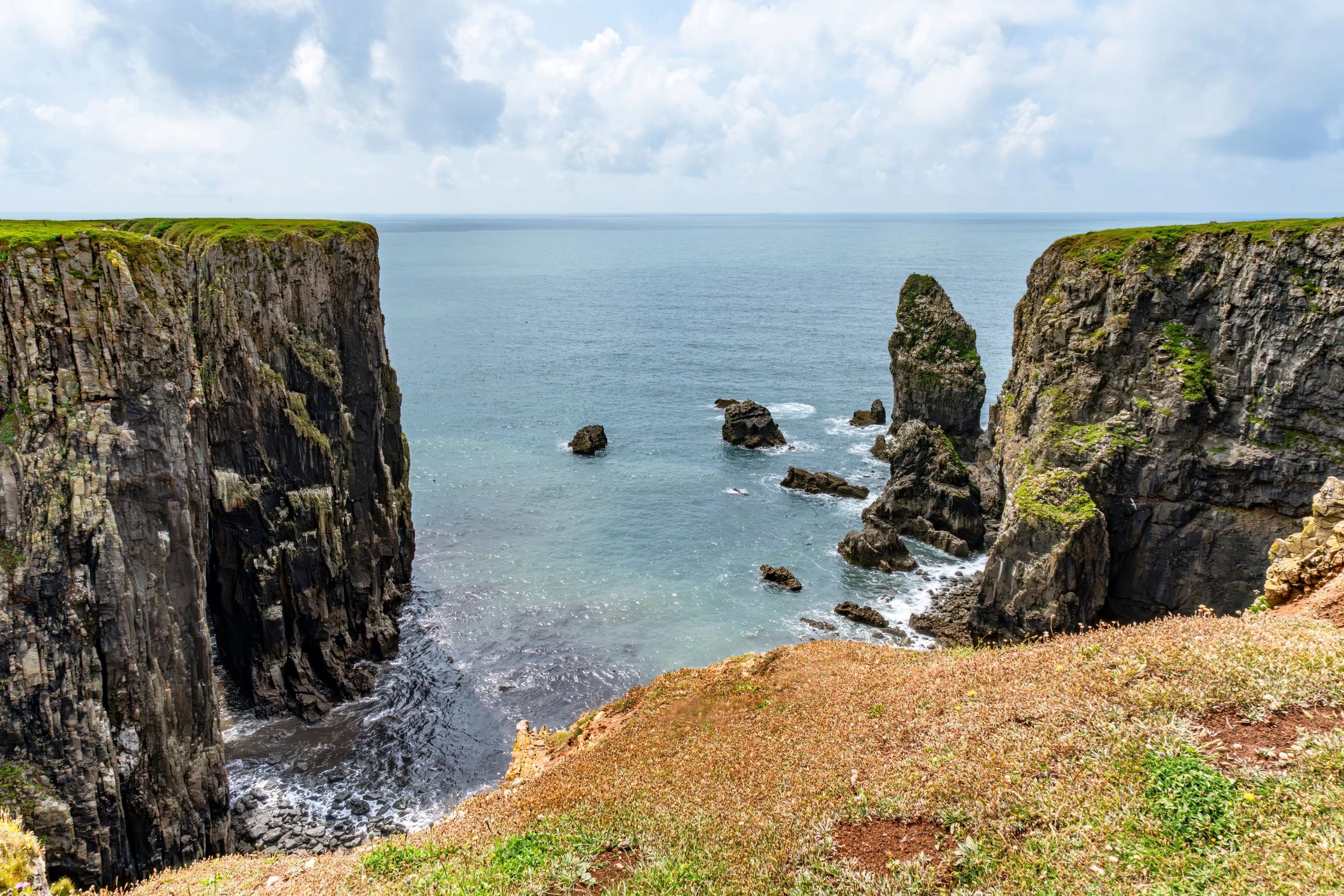 Rugged coastal cliffs overlooking the sea